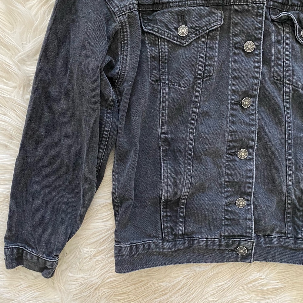 American Eagle Front Pocket Button Front Black Je… - image 4